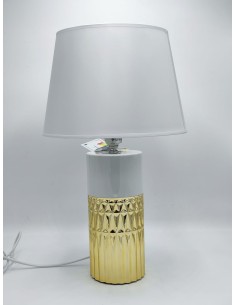 Lampada da tavolo Glam Elegant bianca e oro con paralume, Ø 30 cm, H 48,5 cm | Mauro Ferretti -MAURO FERRETTI 2