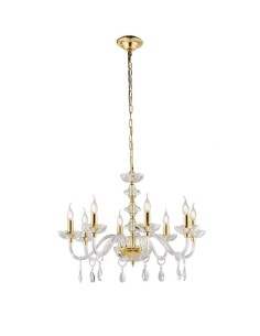 Lampadario Vivaldi a 5 luci in cristallo trasparente con finiture oro, Ø 63 cm | Leolux -LEOLUX 2
