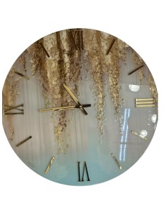 Orologio da parete Milos Ø 60 cm in resina effetto marmo con sfumature oro | Artidea -ARTIDEA 2