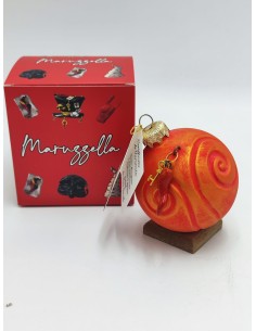 Pallina di Natale rossa con corno portafortuna in ceramica 10 cm | Maruzzella Ceramiche -MARUZZELLA CERAMICHE 2