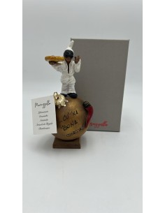 Pallina portafortuna oro con Pulcinella e scritta di buon augurio | Maruzzella -MARUZZELLA CERAMICHE