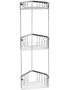 Portaoggetti angolare per doccia a 3 ripiani in acciaio inox lucido, H 61,5 cm | Gedy -GEDY 2