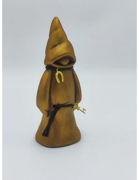 Statuetta Munaciello portafortuna in ceramica dipinta a mano con dettagli oro | A Ciort -A CIORT
