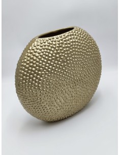 Vaso slim ovale Mille Bolle 40 cm in ceramica effetto cemento oro | Petite Fantasie -PETITE FANTASIE 2