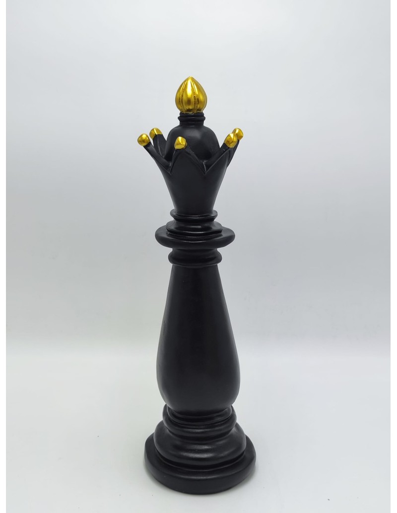 Scultura Alfiere degli scacchi in resina nero e oro, H 38,5 cm | Mauro Ferretti -MAURO FERRETTI