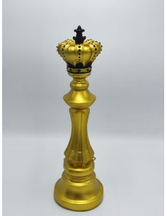 Scultura Re degli scacchi in resina nero e oro, H 40 cm | Mauro Ferretti -MAURO FERRETTI 2