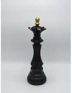 Scultura Regina degli scacchi in resina nero e oro, H 37 cm | Mauro Ferretti -MAURO FERRETTI 2
