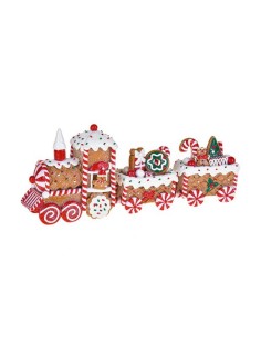 Decorazione natalizia trenino effetto marzapane, collezione Ginger Bread, L 33 cm | Brandani -BRANDANI