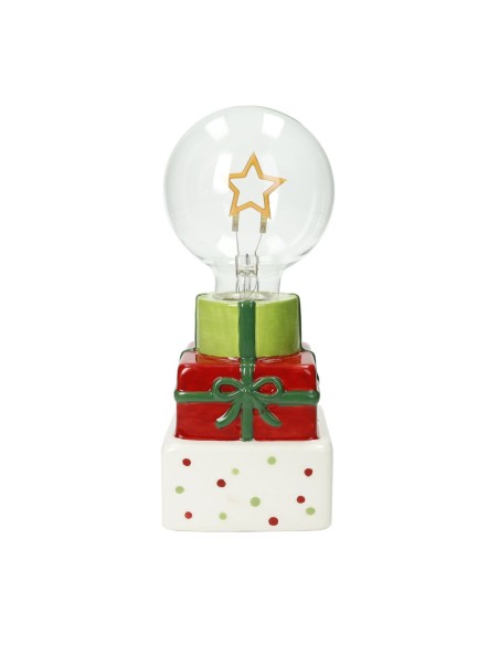 Lampada natalizia da tavolo pacchi regalo in dolomite con stella luminosa | Brandani -BRANDANI