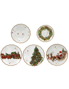 Christmas servizio piatti natalizio 18 pezzi in porcellana bianca | Brandani -BRANDANI