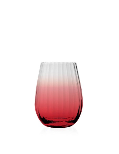 Boulevard set 4 bicchieri acqua ballon in vetro con sfumature rosè | Brandani -BRANDANI