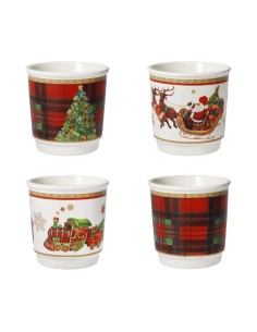 Set 4 bicchierini natalizi da caffè o liquore in porcellana Christmas | Brandani