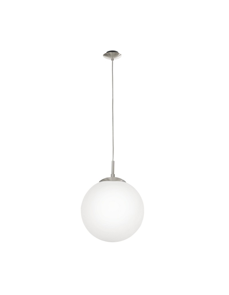Lampada a sospensione Rondo sfera Ø 30 in vetro opale bianco e nichel, E27 | Eglo -EGLO