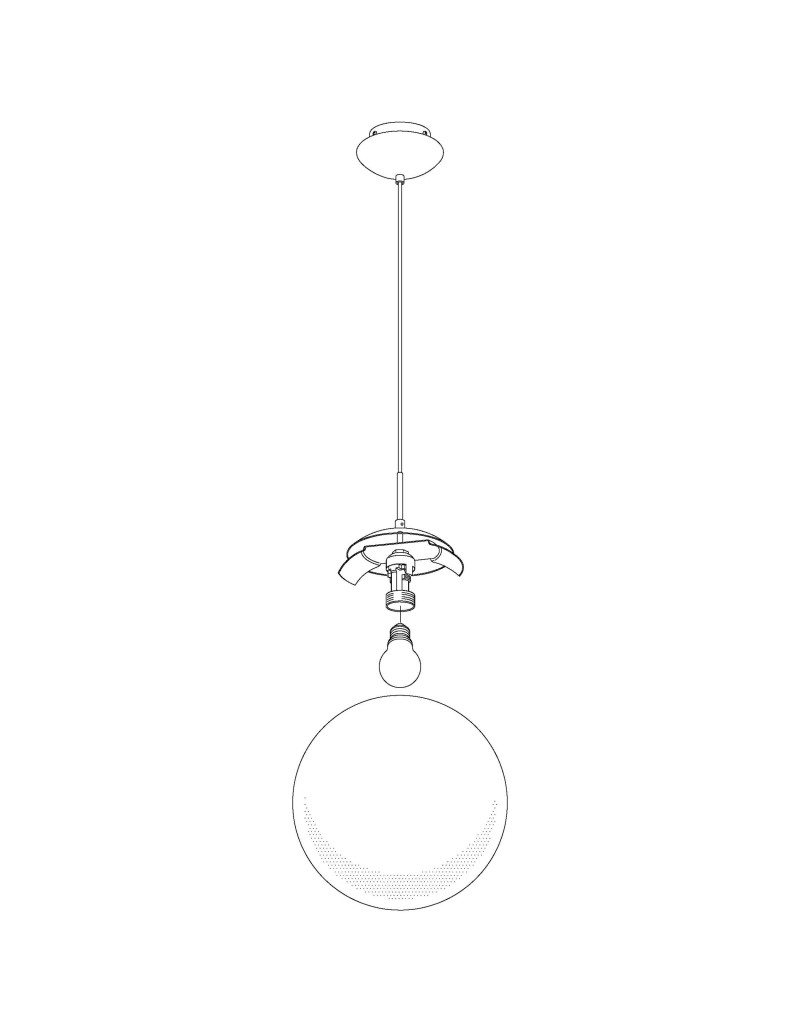 Lampada a sospensione Rondo sfera Ø 30 in vetro opale bianco e nichel, E27 | Eglo -EGLO