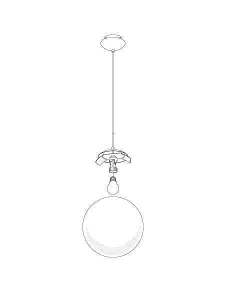 Lampada a sospensione Rondo sfera Ø 30 in vetro opale bianco e nichel, E27 | Eglo -EGLO
