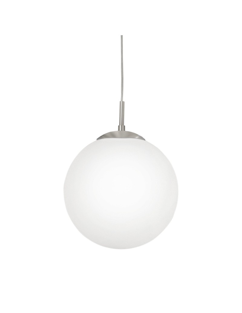 Lampada a sospensione Rondo sfera Ø 30 in vetro opale bianco e nichel, E27 | Eglo -EGLO