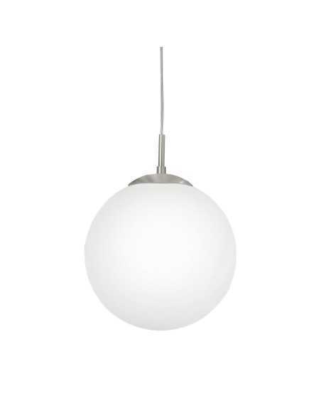 Lampada a sospensione Rondo sfera Ø 30 in vetro opale bianco e nichel, E27 | Eglo -EGLO