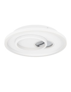 Plafoniera LED Tiriolo ad anelli Ø 38 cm acciaio bianco e argento a specchio, 4000 K | Eglo -EGLO