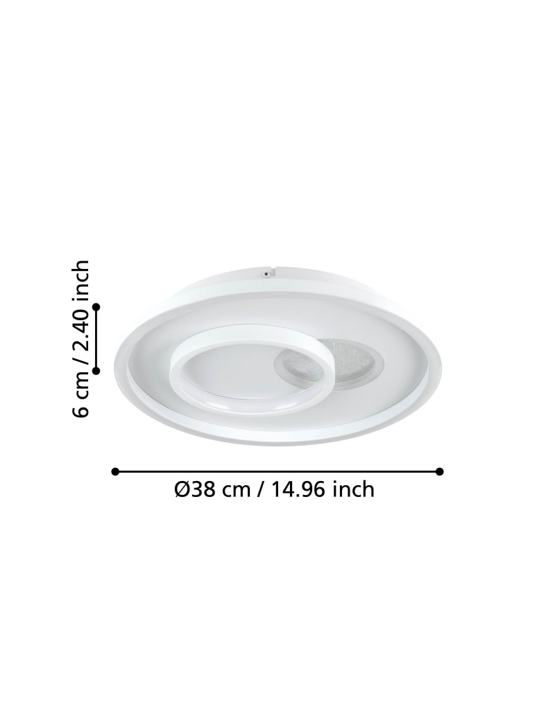 Applique LED Maccacari a fascia 27 cm in alluminio bianco, 1.300 lm 3000 K | Eglo -EGLO