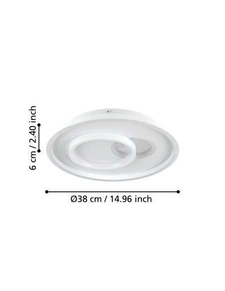 Applique LED Maccacari a fascia 27 cm in alluminio bianco, 1.300 lm 3000 K | Eglo -EGLO