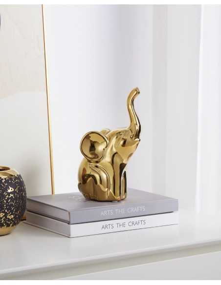 Statua elefante portafortuna finitura oro, collezione Benangin, H 20 cm | Eglo -EGLO