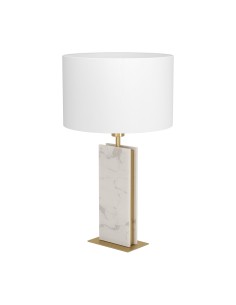 Lampada da tavolo Belesar con base in marmo bianco e ottone spazzolato, H 67 cm, E27 | Eglo -EGLO