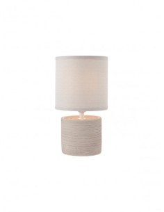 Lampada da tavolo Cilly in ceramica smaltata con paralume in tessuto beige, E14 | Redo -REDO GROUP