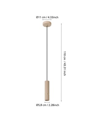 Sospensione Caminia Ø 5,8 in acciaio sabbia e ottone spazzolato, GU10 inclusa | Eglo -EGLO 2