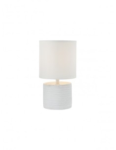 Lampada da tavolo Cilly in ceramica smaltata con paralume in tessuto bianco, E14 | Redo -REDO GROUP