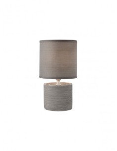 Lampada da tavolo Cilly in ceramica smaltata con paralume in tessuto grigio chiaro, E14 | Redo -REDO GROUP