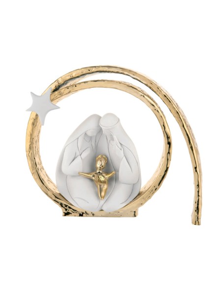 Presepe moderno Sacra Famiglia bianco e oro, collezione Vortice | Bongelli Preziosi -BONGELLI PREZIOSI