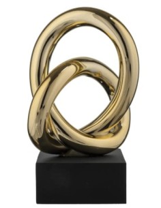 Statua Nodo infinito in resina marmorino oro e nero, H 15 cm | Bongelli Preziosi -BONGELLI PREZIOSI