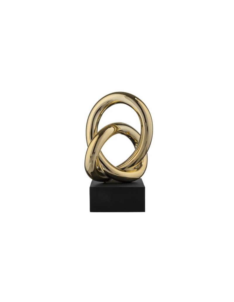 Statua Nodo infinito in resina marmorino oro e nero, H 15 cm | Bongelli Preziosi -BONGELLI PREZIOSI