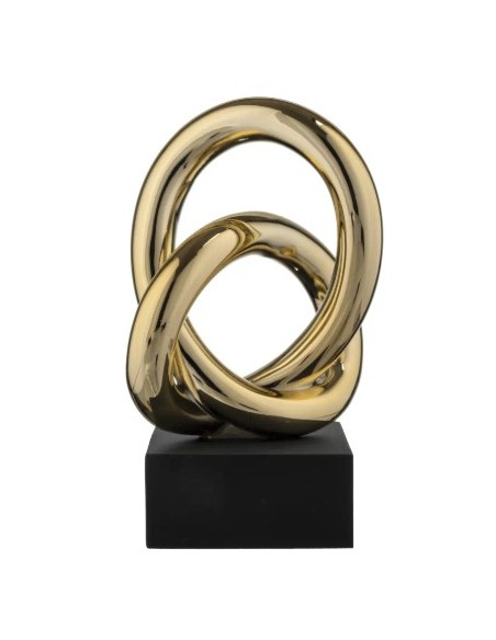 Statua Nodo infinito in resina marmorino oro e nero, H 15 cm | Bongelli Preziosi -BONGELLI PREZIOSI