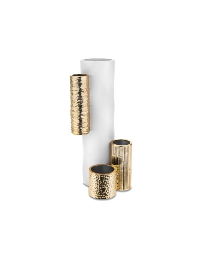 Portavaso Modular in resina marmorino oro lucido, H 34 cm | Bongelli Preziosi -BONGELLI PREZIOSI