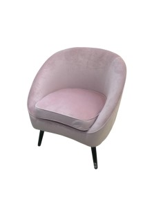 Poltrona in velluto rosa con piedi neri, 74x66 cm | Villa d'Este -VILLA D' ESTE