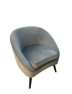 Poltrona in velluto grigio chiaro con piedi neri, 74x66 cm | Villa d'Este -VILLA D' ESTE