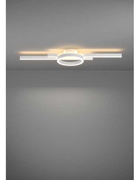 Plafoniera LED Amandolo linea e cerchio 77,5 cm bianca, RGB+CCT con telecomando | Eglo -EGLO