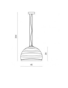 Lampada a sospensione Aster Ø 45 in vetro soffiato verde e alluminio bianco, E27 | Gea Luce -GEA LUCE 2