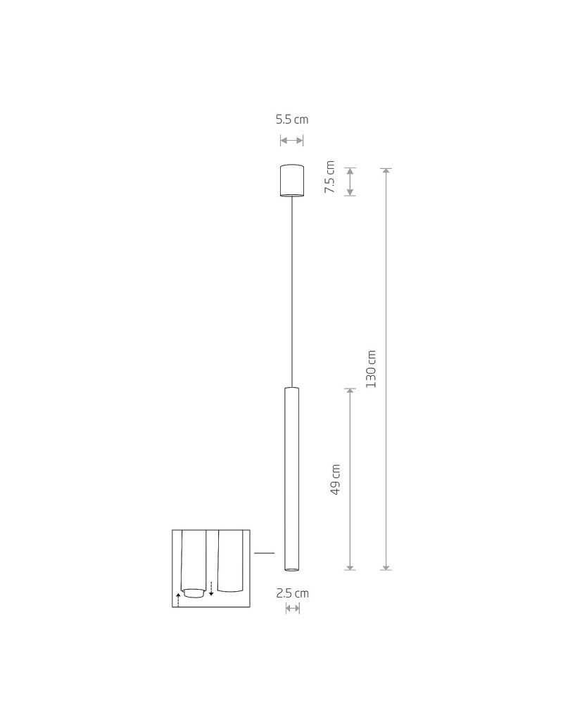 Lampada a sospensione Laser tubolare in acciaio finitura rame, LED G9 | Nowodvorski -NOWODVORSKI