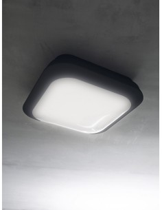 Plafoniera LED da esterno Sidhe quadrata 28 cm nera, 18 W 4000 K, IP66 | Gea Luce -GEA LUCE