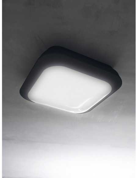 Plafoniera LED da esterno Sidhe quadrata 28 cm nera, 18 W 4000 K, IP66 | Gea Luce -GEA LUCE