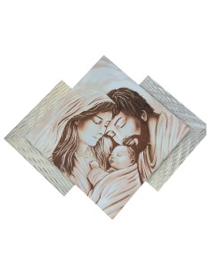 Capoletto Sacra Famiglia stampa su tela con cornice in legno oro 80x110 cm | Abitarte -ABITARTE