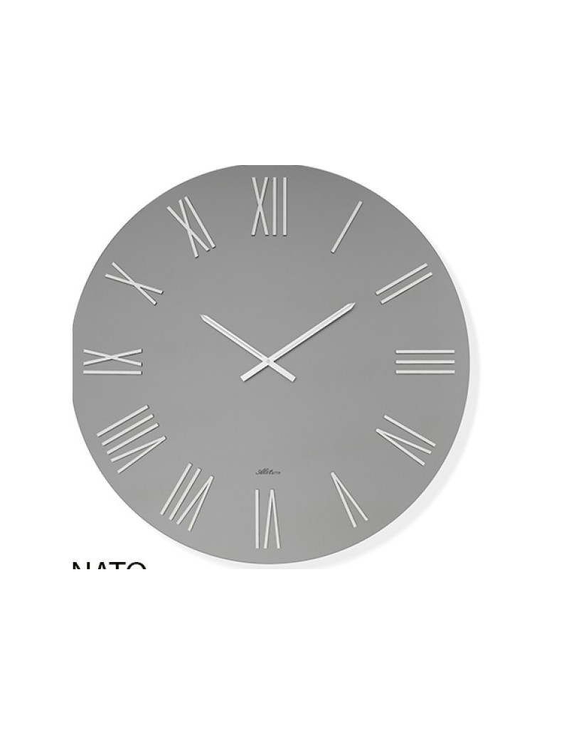 Orologio da parete Mirian Ø 60 cm in vetro fumè specchiato, numeri argento e lancette cromo | Abitarte -ABITARTE