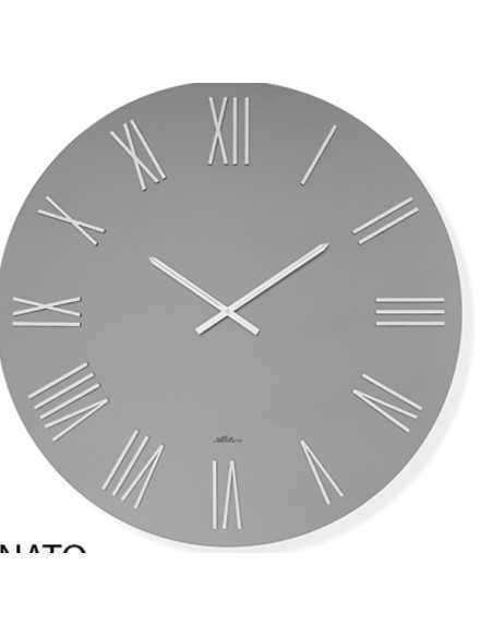 Orologio da parete Mirian Ø 60 cm in vetro fumè specchiato, numeri argento e lancette cromo | Abitarte -ABITARTE