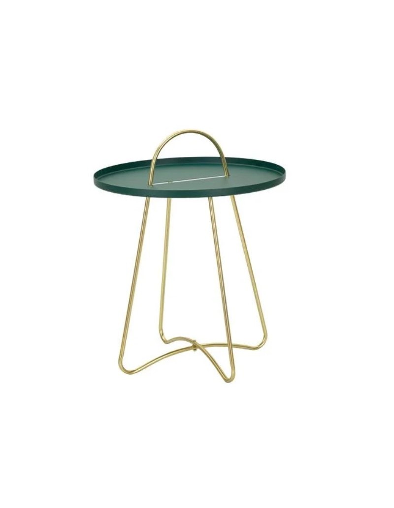 Tavolino Grent 45x59 cm in metallo verde e oro | Mauro Ferretti -MAURO FERRETTI