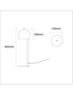 Lampada da tavolo Campanella in metallo verde iceberg, H 40 cm, GU10 | Lumicom -LUMICOM 2