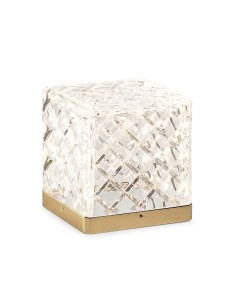 Lumetto LED Magia a cubo in oro satinato con diffusore in acrilico, 9 x 9 x 10 cm | Illuminati -ILLUMINATI