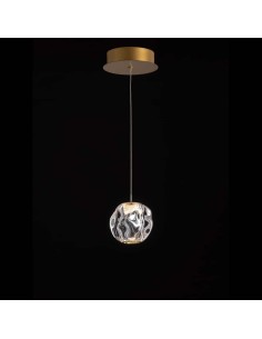Sospensione LED Ciottolo a pendente singolo Ø 14 cm, oro satinato, 3000K | Illuminati -ILLUMINATI