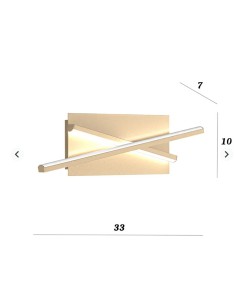 Applique DNA 35 in alluminio oro a luce indiretta, LED 15 W 770 lm, 3000K o 4000K | Top Light -TOP LIGHT 2